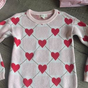 Tucker + Tate Pink Sweater with Red Hearts